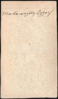 cca 1865 Markusovszky József, kartonra ragasztott fotó, körbevágva, 8,5×4,5 cm