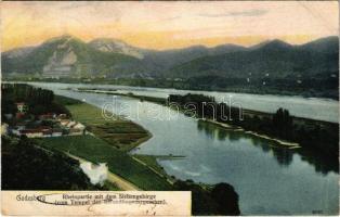 1904 Bad Godesberg, Rheinpartie mit dem Siebengebirge (Vom Tempel des Rolandhogerts gesehen) / general view, mountains. Reinicke & Rubin (fl)