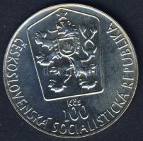 Csehszlovákia 1985. 100K Ag "Jégkorong bajnokság" T:1