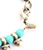 Ezüst (Ag) és türkiz kompozit karlánc 16 cm