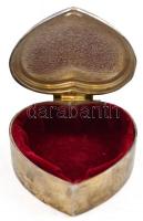 Szív alakú fém ékszeres dobozka 8x7 cm