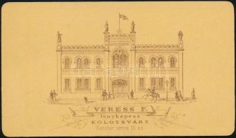 cca 1870 Galgóczy Károlyné portréja, keményhátú fotó Veress Ferenc (1832-1916) kolozsvári műterméből...