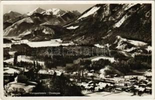 1937 Marquartstein, Chiemgau / general view in winter, church. Achentalverlag H. Haug