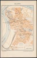 cca 1900 Belgrád városának térképe, 1:20000, Pallas Nagy Lexikona, Bp., Pallas Rt., 24x15,5 cm