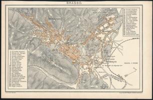 cca 1900 Brassó városának térképe, 1:27.000, Pallas Nagy Lexikona, Bp., Pallas, 15,5x23,5 cm