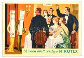 cca 1942 Nagyobb méretű Nikotex faláda, zárral, kulcs nélkül, láda elején és fedél belsejében felira...