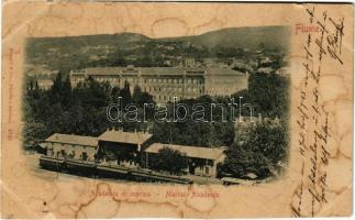 1899 Fiume, Rijeka; Academia di Marina / K.u.K. Kriegsmarine Marine Akademie, Bahnhof / Austro-Hungarian Navy academy, railway station, train (cut)