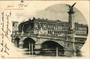1900 Berlin, Börse und Friedrichsbrücke / stock exchange, bridge. Dr. Trenkler Co. (EK)