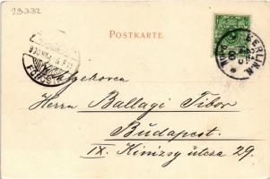 1900 Berlin, Börse und Friedrichsbrücke / stock exchange, bridge. Dr. Trenkler Co.  (EK)