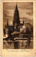 Frankfurt am Main, Dom mit Saalhof / cathedral, bridge. Kunstverlag M. Jacobs. Kupferdruck nach Radierung Serie 280. Nr. 9. s: Bernh. Liebig (EK)
