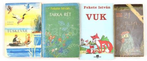 Fekete István 4 db könyve: 21 nap, Vuk, Tarka rét, Tüskevár.