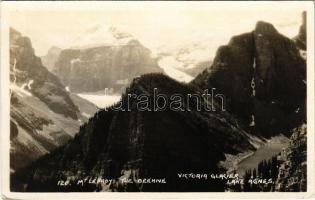 Mount Lefroy, The Beehive, Victoria Glacier, Lake Agnes. Byron Harmon Phot. (EK)