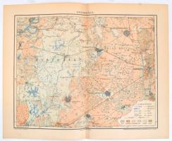 cca 1900 Hortobágy térképe, rajzolta: Homolka József, 1:240000, Pallas Nagy Lexikona, kiadja: Posner Károlya Lajos és Fia, 24×30 cm