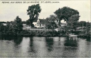 Saint-Jean River, Ferme Aux Bords de la Riviere St. Jean / farm, boat