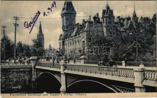 1909 Ottawa (Ontario), Parliament Buildings and Sapper's Bridge