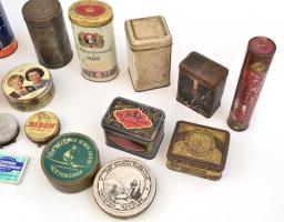 15 db különböző, régi festett fém doboz