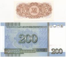 Észak-Korea 1947. 15c + 2005. 200W T:I
North Korea 1947. 15 Chon + 2005. 200 Won C:UNC