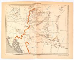 Pannonia térképe, tervezte: Latkóczy Mihály, 1:1.8000.000, Pallas Nagy Lexikona, Bp., Pallas, 24×30 cm