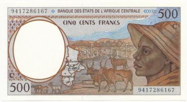 Közép-Afrikai Államok / Kongó 1994-1997. 500Fr T:I  Central African States / Congo 1994-1997. 500 Francs C:UNC Krause 101C