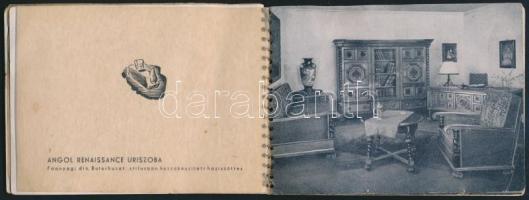 cca 1930 Bútorkészítő (Podmaniczky utca 6 ) képes reklámfüzete. 6 db enteriör kép. Hiányos?  11,5x9 ...
