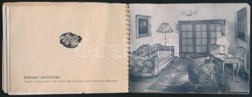 cca 1930 Bútorkészítő (Podmaniczky utca 6 ) képes reklámfüzete. 6 db enteriör kép. Hiányos?  11,5x9 ...