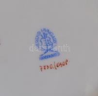 Herendi Viktória mintás porcelán tálka, kézzel festett, jelzett, kis kopásnyomokkal, d: 14 cm