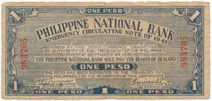 Fülöp-szigetek / Cebu 1941. 1P T:III- Philippines / Cebu 1941. 1 Peso C:VG Krause P#S215