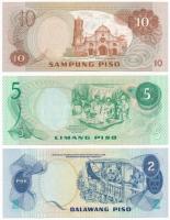 Fülöp-szigetek 1974-1985. 2P + 5P + 10P T:I,I-
Philippines 1974-1985. 2 Pesos + 5 Pesos + 10 Pesos ...
