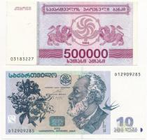 Grúzia 1994. 500.000K + 2002. 10L T:I Georgia 1994. 500.000 Kuponi + 2002. 10 Lari C:UNC