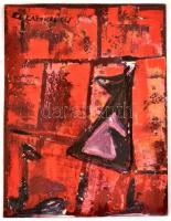 El Kazovszkij nyomán: Kutya vörösben. Olaj, karton, 26×20 cm