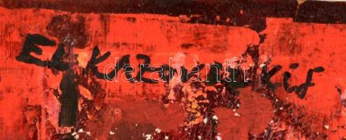 El Kazovszkij nyomán: Kutya vörösben. Olaj, karton, 26×20 cm