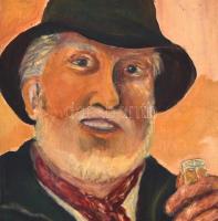 Horváth jelzéssel: Egészségedre! Olaj, vászon, 47×36 cm