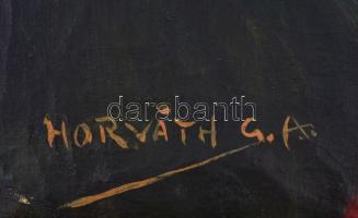 Horváth jelzéssel: Egészségedre! Olaj, vászon, 47×36 cm