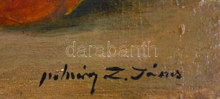 Molnár jelzéssel: Csendélet. Olaj, vászon, kissé sérült fa keretben, 27×42 cm