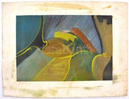 Bene jelzéssel: Absztrakt kompozíció. Akvarell, papír, kartonra kasírozva, 20x30 cm