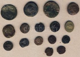 Római Császárság 16db kis- és középbronz, jobbakkal T:vegyes