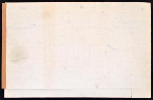 Vasarely jelzéssel: Fekete-fehér kompozíció. Tus, papír,  hajtott, sérült, 22×96 cm