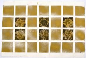 Ország jelzéssel: Arany kompozíció. Vegyes technika, papír, 21×37 cm