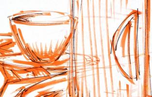 Molnár jelzéssel: Csendélet. Vegyes technika, papír, 39×29,5 cm