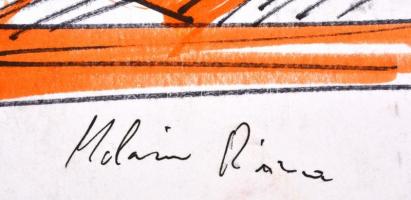 Molnár jelzéssel: Csendélet. Vegyes technika, papír, 39×29,5 cm