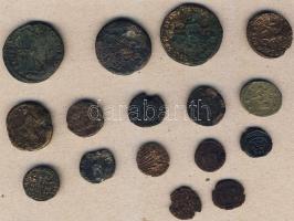 Római Császárság 16db kis- és középbronz, jobbakkal T:vegyes