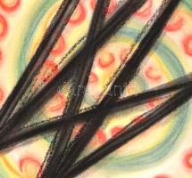 Aknay jelzéssel: Absztrakt kompozíció. Kréta, papír, apró szakadással, 42×29,5 cm