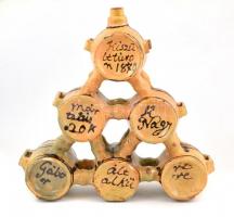 XIX. sz. pálinkás hordó festett felirattal "Tompa Ferencz számára és örömégen vigalmára és nejé...