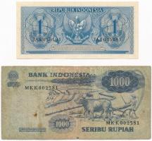 Indonézia 1956. 1R + 1975. 1000R T:I-III
Indonesia 1956. 1 Rupiah + 1975. 1000 Rupiah C:UNC-F