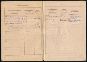 cca 1940 Német munkakönyv / German Labour pass