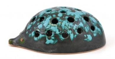 Jelzett kerámia cigaretta vagy toll tart ó sün figura. Mázas kerámia. 15 cm