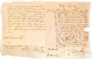 1769-1770 Vöröskő (ma: Červený Kameň, SK), Terstyánszky Miklós birtokos latin nyelvű levele Pruszkár...