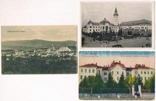 Székelyudvarhely, Sepsiszentgyörgy, Marosvásárhely - 3 db régi képeslap / Odorheiu Secuiesc, Sfantu Gheorghe, Targu Mures; 3 pre-1945 postcards