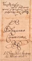 1687 Léva, Kecskeméti Gellért szalvatoriánus ferences elöljáró levele a körmöcbányai konventhez káno...