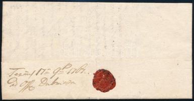 1767 Kőszeghy László trencséni alispán levele aulendorfi Königsegg Ferenc Xavér báró tábornok, földb...